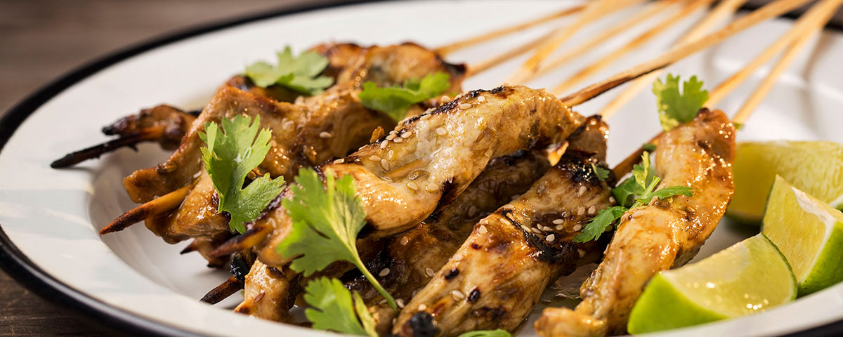 Pinchos de pollo especiados