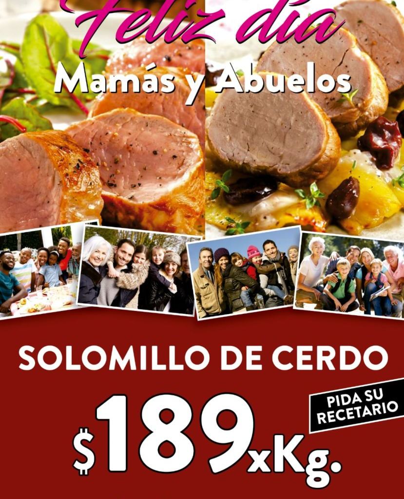 Promoción Día Mamá y Abuelos: Solomillo de cerdo y recetario